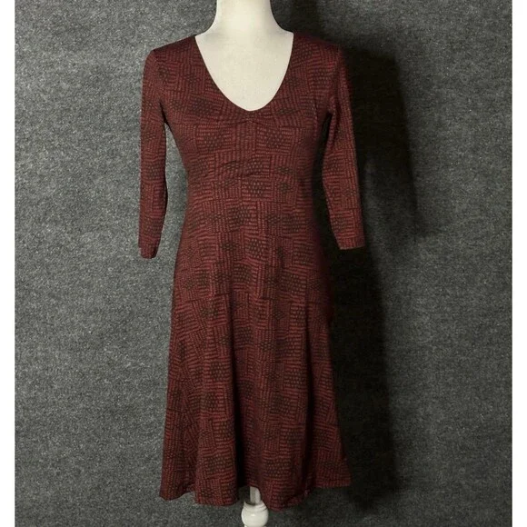 Toad & Co Rosalinda Women Print Samba Knit Stretch Dress Size XS AC6067 - Picture 2 of 15